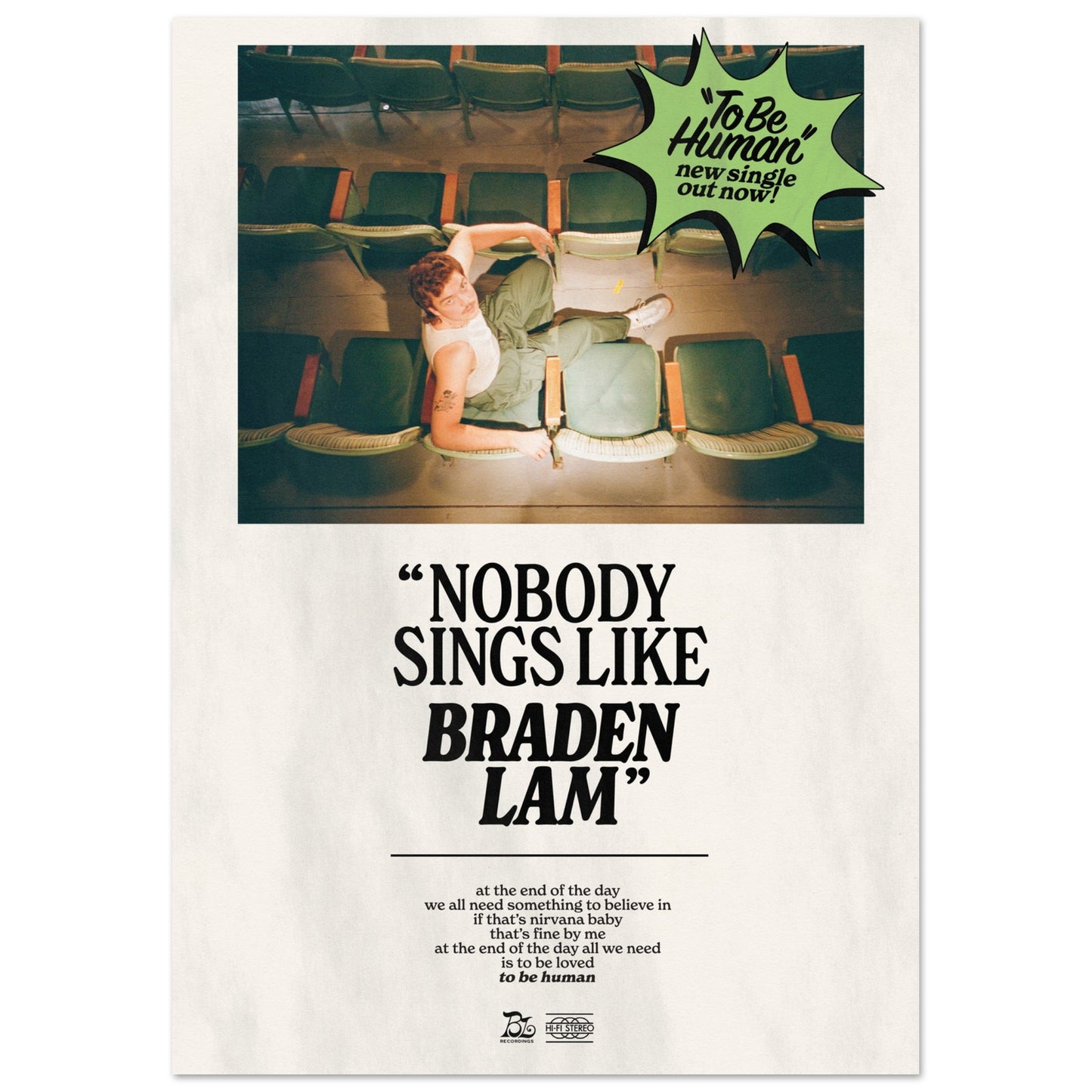 "Nobody Sings Like Braden Lam" Wall Poster
